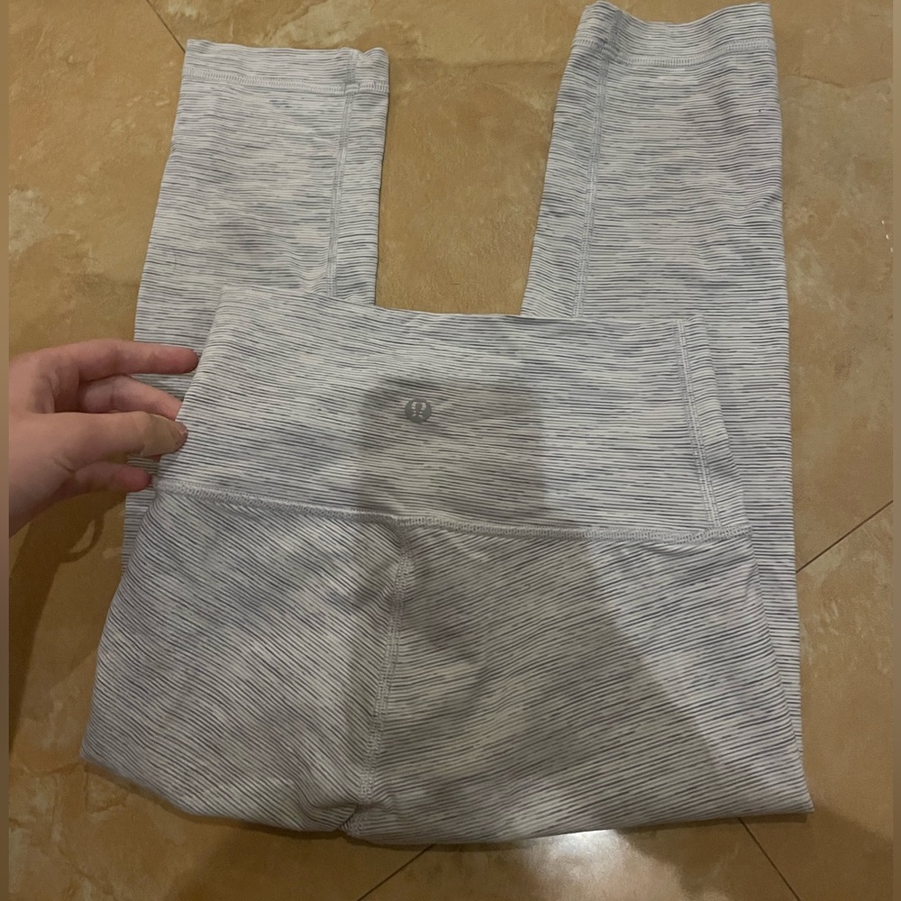 Gray and white size 2 lululemon leggings